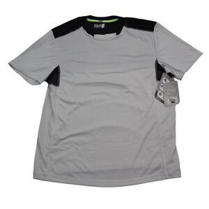 NWT Fourcast Shirt Mens L White Crew Neck Polo Short Sleeve Activewear